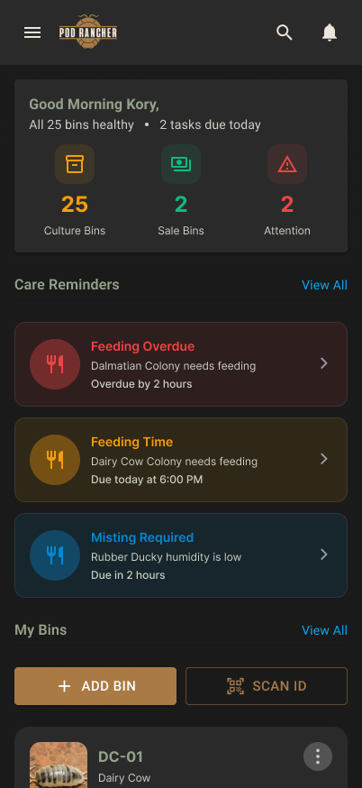 Pod Rancher dashboard
